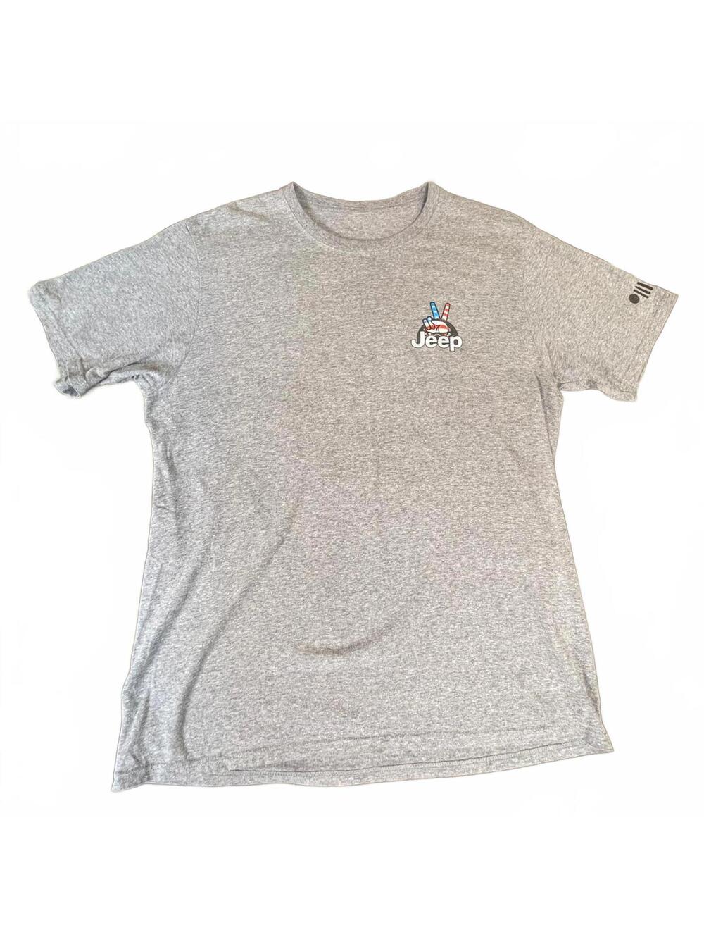 Jeep Gray Graphic T-Shirt with Peace Sign Large